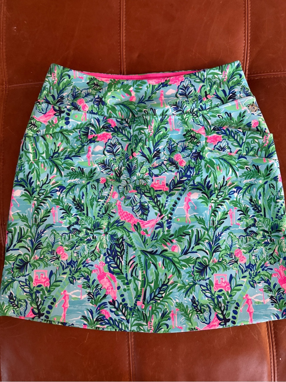 Lily Pulitzer Tropical Print Mini Skirt in Aqua & Pink